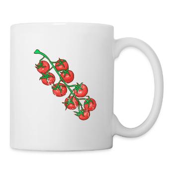 Retro vintage grunge style tomatoes - Mug - white - Right
