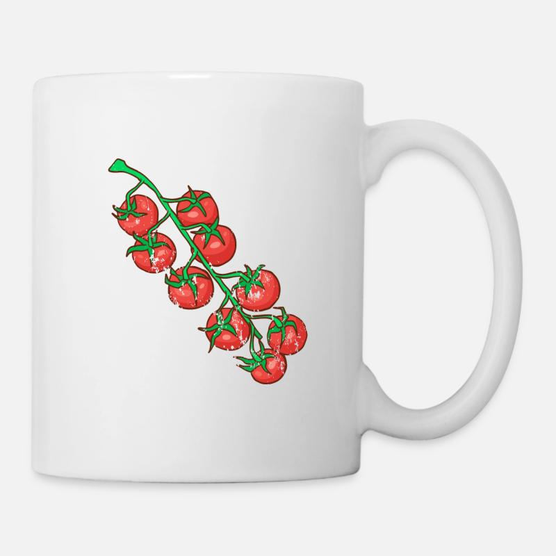 Retro vintage grunge style tomatoes - Mug - white