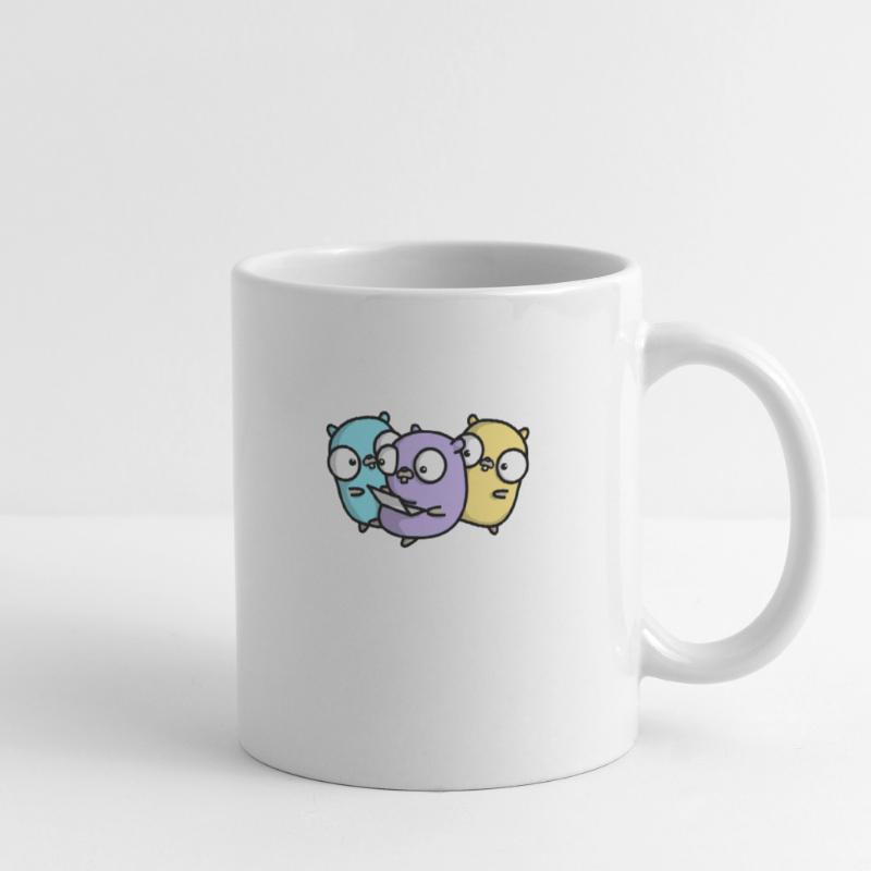 Trois gopher mignons à la programmation de la paire Mug blanc