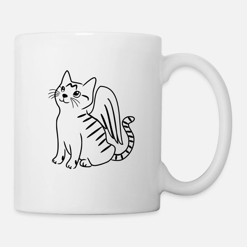 Katze Schutzengel Mau - Tasse - Weiß