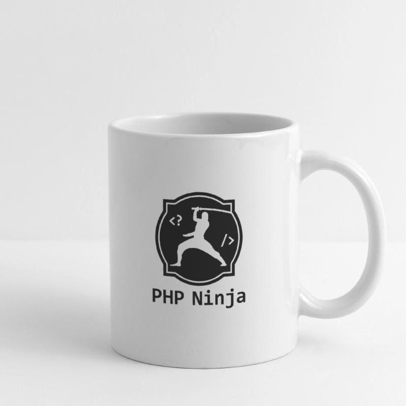 PHP Ninja - Programmeur PHP Coder Nerd Webdesign Mug blanc