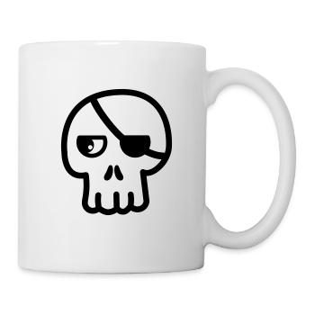 Totenkopf Augenklappe Kawaii - Tasse - Weiß - Rechts