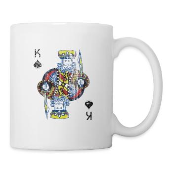Carte de poker costume de roi - Mug blanc - blanc - Droite