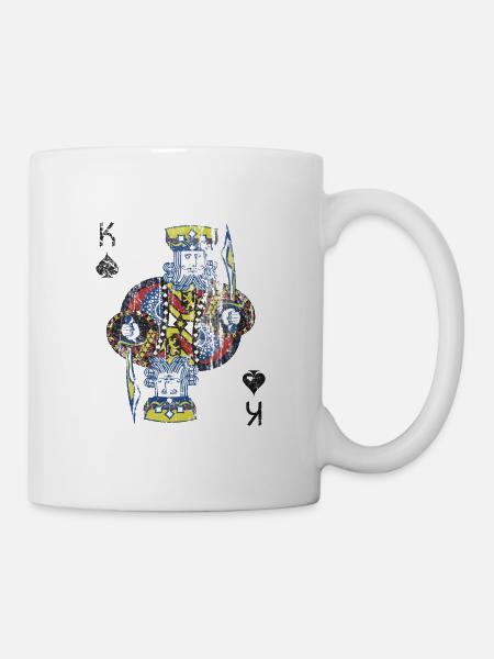 König Pik Spielkarte Poker Karte Kostüm Geschenk - Tasse - Weiß