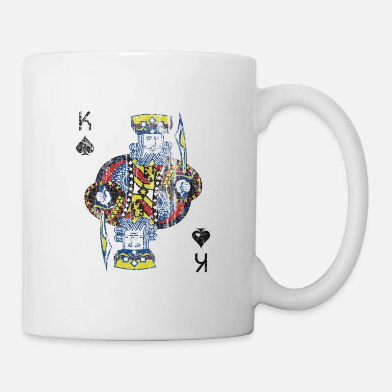 Carte de poker costume de roi - Mug blanc - blanc