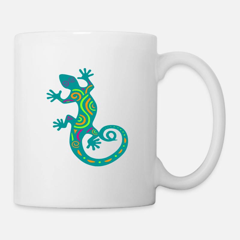 Gecko dessin coloré - Mug blanc - blanc