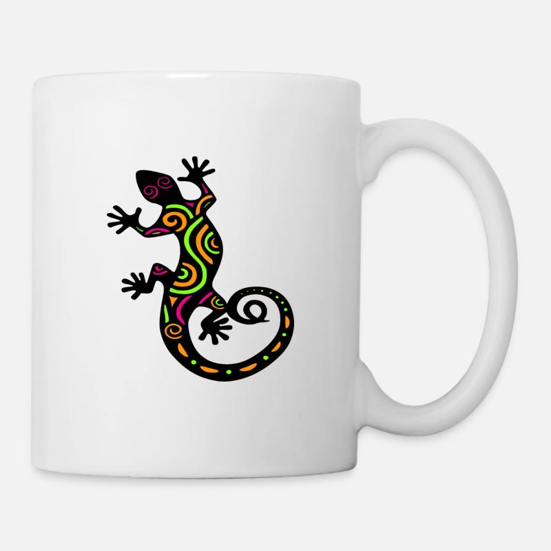 Gecko dessin coloré - Mug blanc - blanc