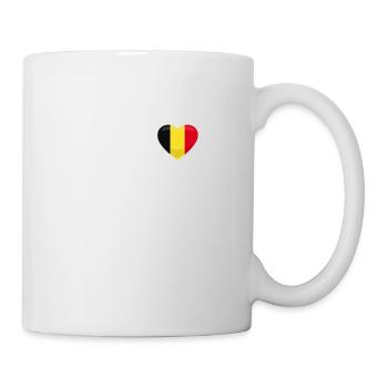 Belgische Fahne Belgien Herz Belgier Belgierin - Tasse - Weiß - Rechts