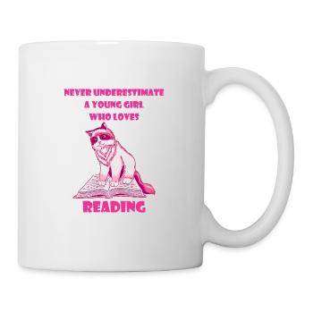 Buchliebhaberin Leserin Buch Lesen Bücher Mädchen - Tasse - Weiß - Rechts