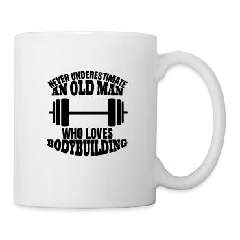 Fitness grand-père bodybuilder muscle retraités formation - Mug blanc - blanc - Droite