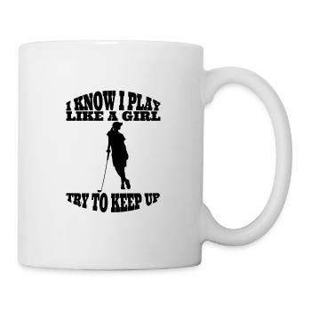 Golfer Golf Girl Golf Club Golf Ball - Mug - white - Right