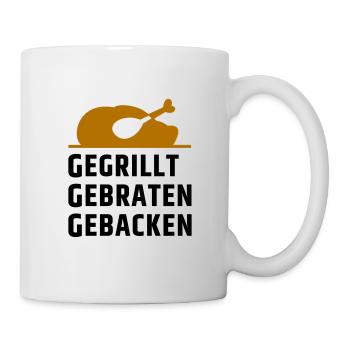 3G-Regel Huhn - gegrillt gebraten gebacken - Tasse - Weiß - Rechts