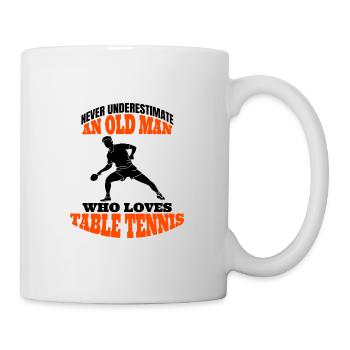 Tischtennis Vater Pingpong Großvater Spruch Outfit - Tasse - Weiß - Rechts