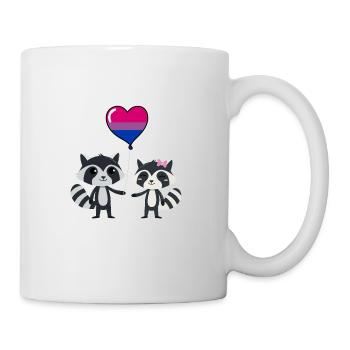 Raccoon Couple Bisexual Pride - Mug - white - Right
