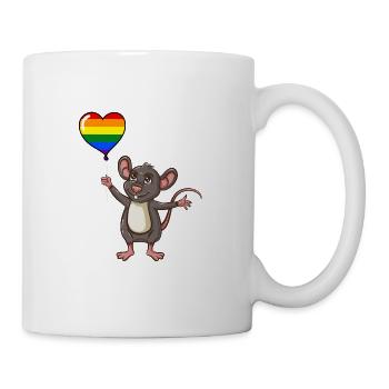 Souris Herzballon LGBT Gay Pride - Mug blanc - blanc - Droite