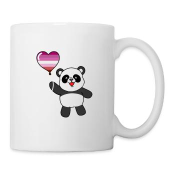 Panda Lesbian Herzballon - Tasse - Weiß - Rechts