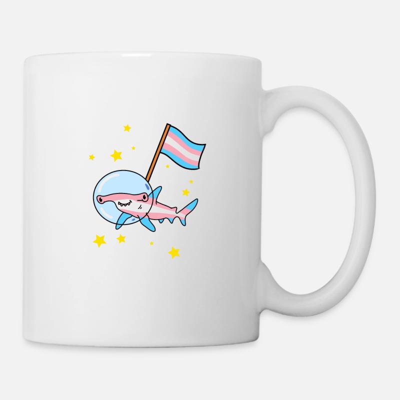 Trans Pride Hammerhai im Weltraum - Tasse - Weiß