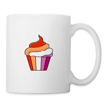Lesbischer Cupcake Orange Pink Lesbian Pride - Mug - white - Right
