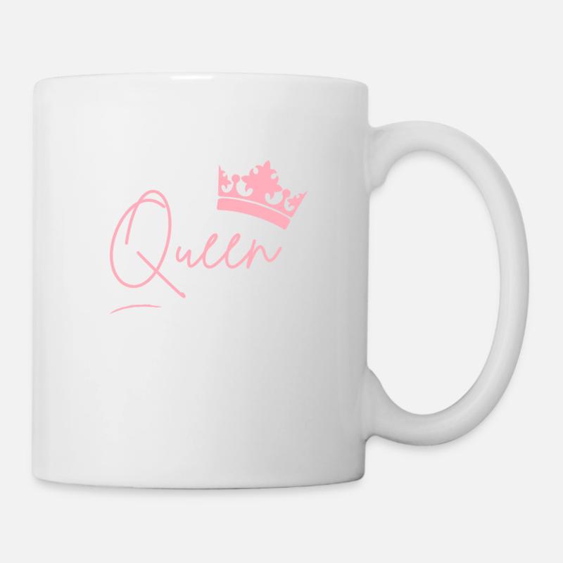 Lettrage Queen avec couronne – Pink Power - Mug blanc - blanc