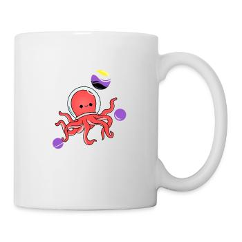Oktopus Astronaut Nonbinary Pride - Tasse - Weiß - Rechts