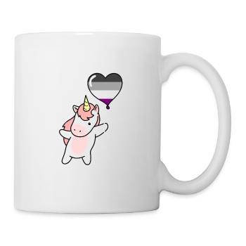Unicorn Heart Balloon Asexual Pride - Mug - white - Right