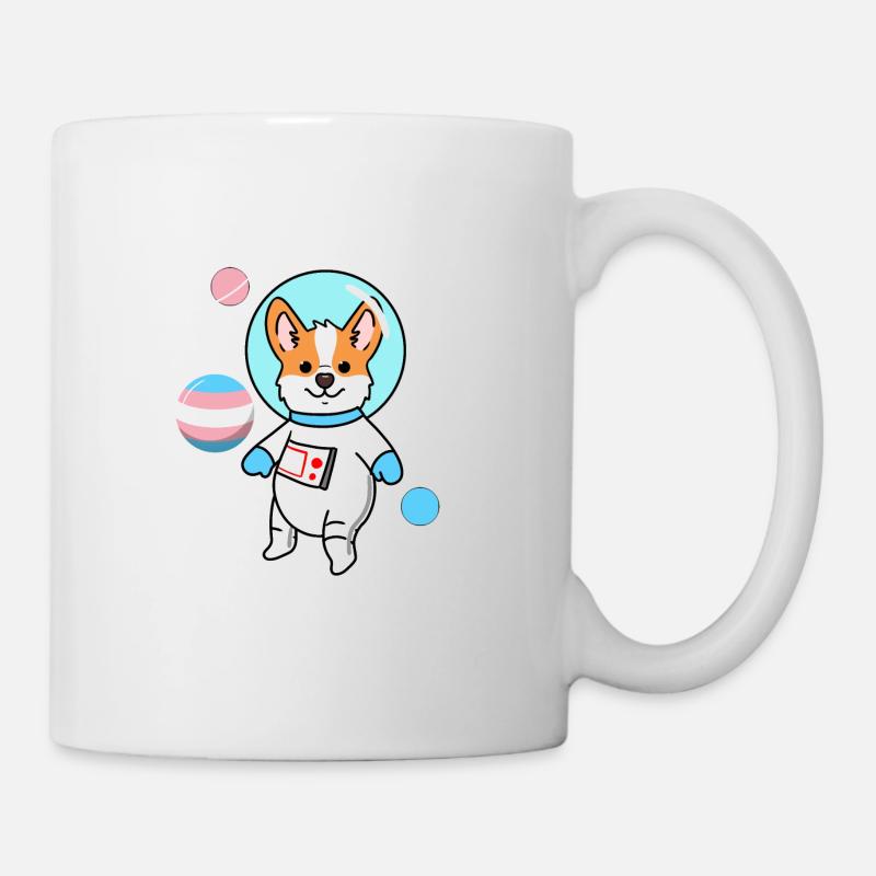 Corgi Raumfahrt Trans Pride - Tasse - Weiß