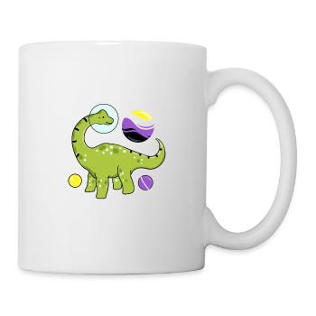 Brachiosaurus Nonbinary Pride Weltraum Nonbinary P - Tasse - Weiß - Rechts