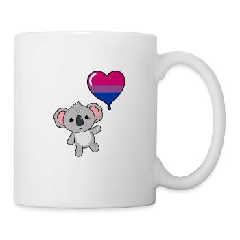 Koala Herzballon Bisexual Pride - Tasse - Weiß - Rechts