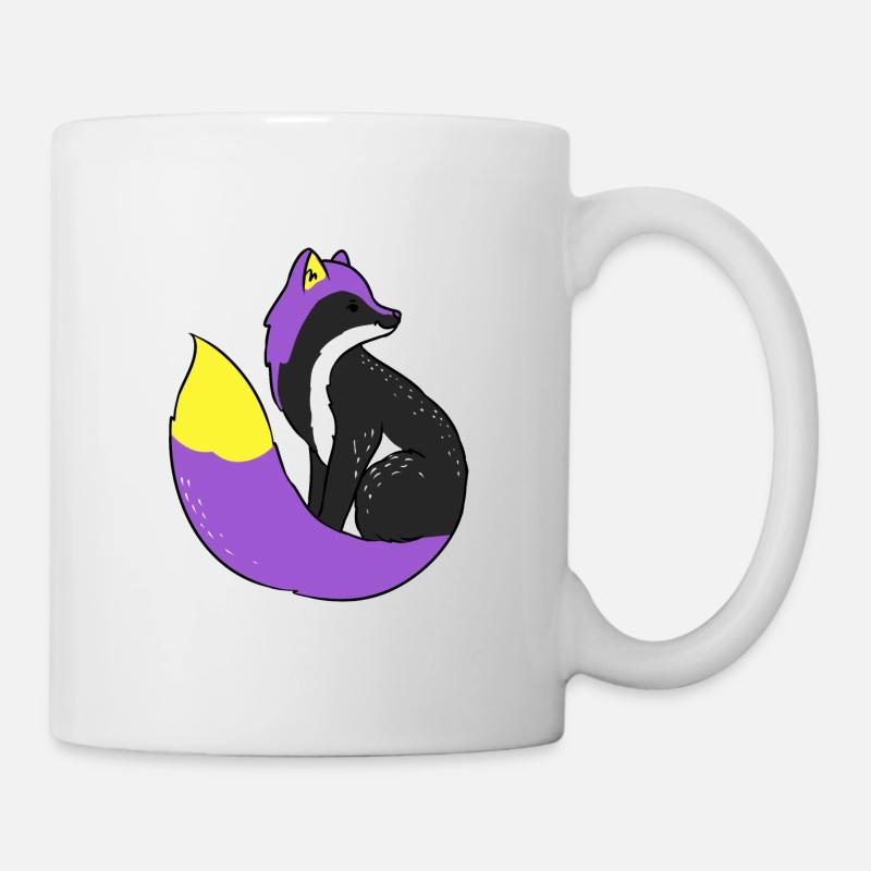 Nonbinary Fuchs Nonbinary Pride - Tasse - Weiß
