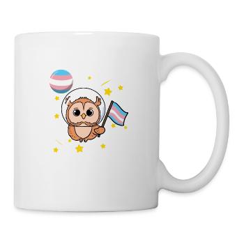 Owl in space Trans Pride - Mug - white - Right