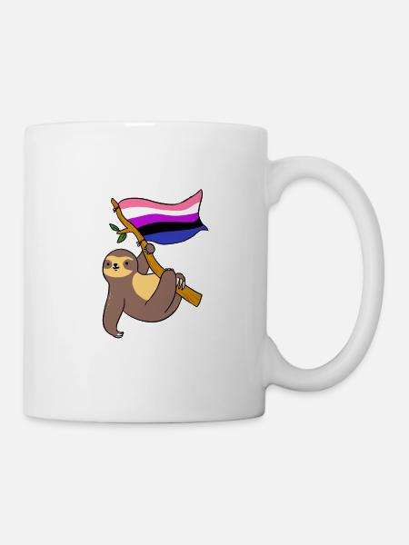 Genderfluid Pride Faultier Genderfluid Pride - Tasse - Weiß