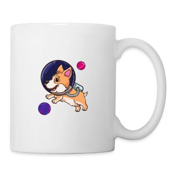 Corgi bisexuel dans l’espace Fierté bisexuelle - Mug blanc - blanc - Droite
