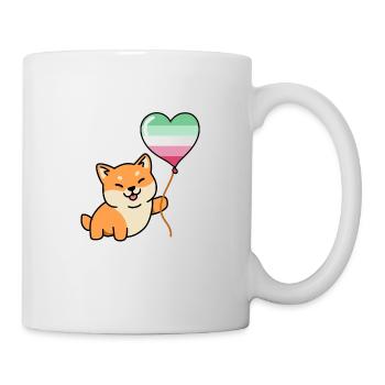 Ballon de fierté abrosexual Shiba Inu - Mug blanc - blanc - Droite