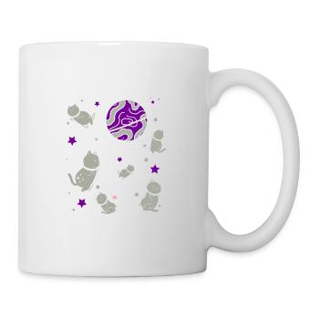 Graysexuelle Katze im Weltraum Graysexual Pride - Tasse - Weiß - Rechts