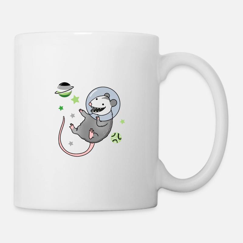 Aromantisches Opossum im Weltraum - Tasse - Weiß
