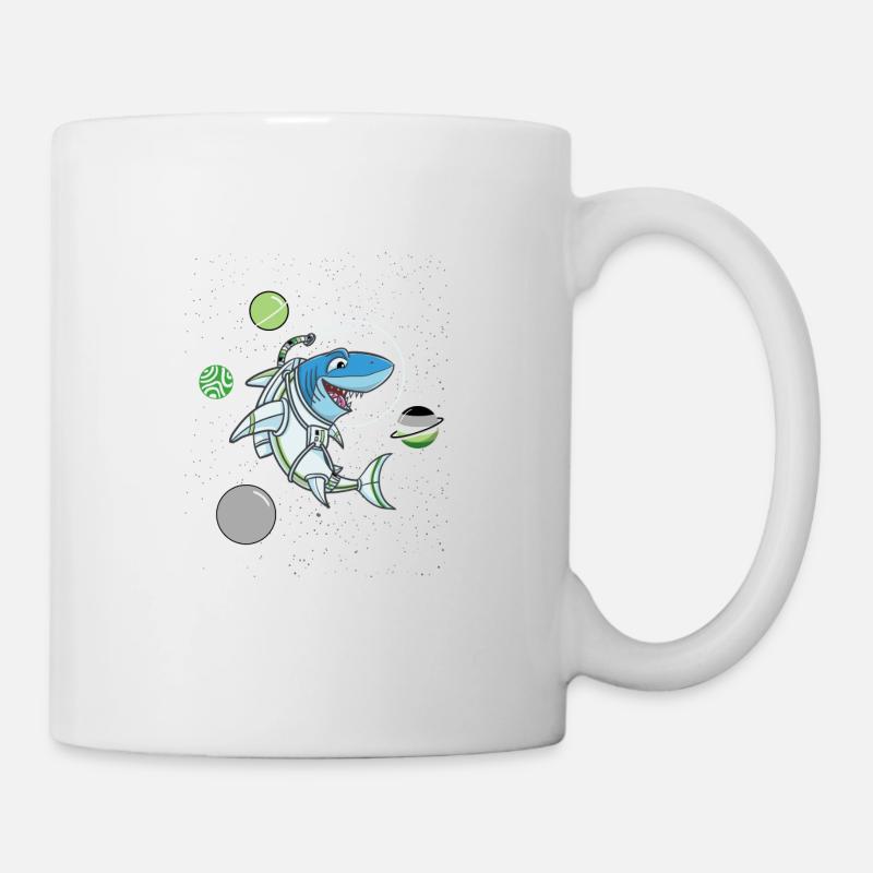 Aromantischer Hai im Weltraum - Tasse - Weiß