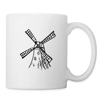 Klassische Vintage Windmühle - Tasse - Weiß - Rechts