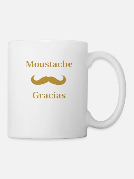 Moustache Gracias - Mug blanc - blanc