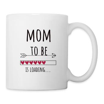 Mom to be Ankündigung Schwanger Mama Geschenk - Tasse - Weiß - Rechts