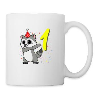 1 Jahr Alt Waschbär Geburtstag - Tasse - Weiß - Rechts