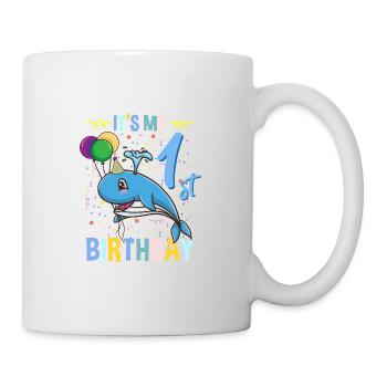 Its My 1st Birthday Blauwal Meerestier - Tasse - Weiß - Rechts