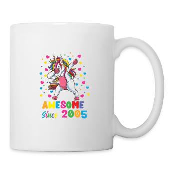 Génial depuis 2005 Dabbing Unicorn 17ème anniversaire - Mug blanc - blanc - Droite