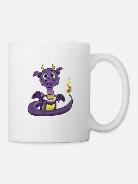 Nonbinary Pride Drache Nonbinary - Tasse - Weiß