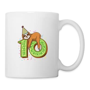 10ème anniversaire Zoo Sloth 10 ans - Mug blanc - blanc - Droite