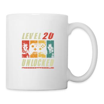 Level 20 Unlocked Gamer Turning 20th Birthday Gift - Tasse - Weiß - Rechts