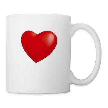 Herz rot Liebe verliebt Geschenkidee Valentinstag - Tasse - Weiß - Rechts