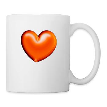 Herz orange rot Geschenkidee - Tasse - Weiß - Rechts