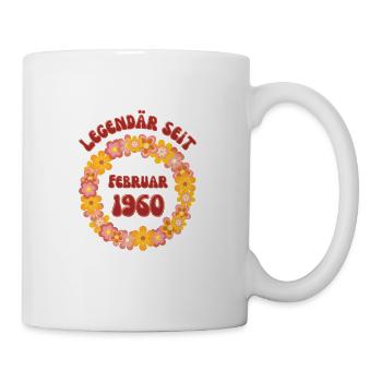 Legendär seit Februar 1960 Geboren Geburtstag - Tasse - Weiß - Rechts