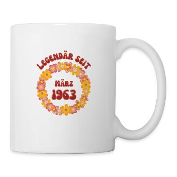 Legendär seit März 1963 Geboren Geburtstag - Tasse - Weiß - Rechts