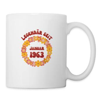 Legendär seit Januar 1963 Geboren Geburtstag - Tasse - Weiß - Rechts